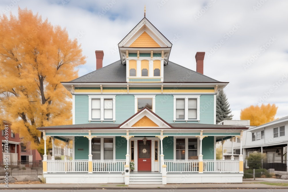 Obraz premium second empire victorian house with a bracketed cornice
