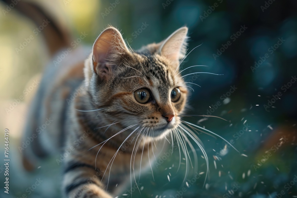 Fototapeta premium Baby Cat at gym. Generative AI