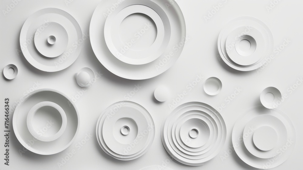 Circles background in paper cut style. White and grey colors. Decorative geometric shapes backdrop Circles background in paper cut style. White and grey colors. Decorative geometric shapes backdrop