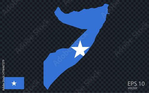 Vector map of Somalia. Vector design isolated on grey background.
