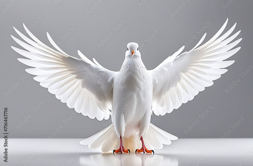 The white dove of peace opened its wings. The white dove of peace opened its wings.