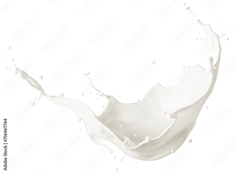 Curve milk splash isolated Curve milk splash isolated