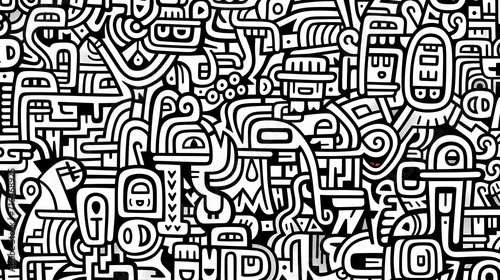 Abstract seamless doodle background, artistic background © ting