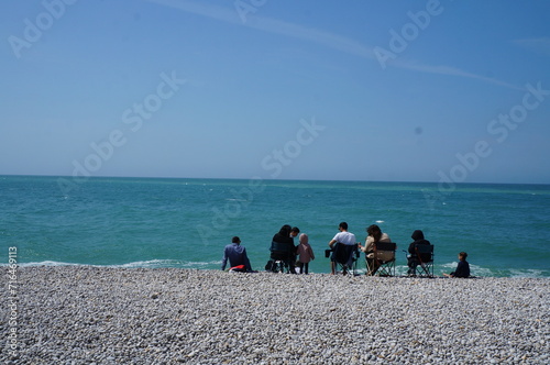 family on the beach
