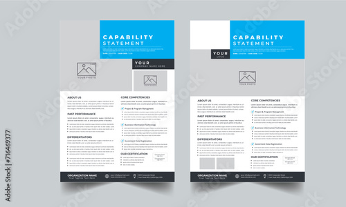 Capability Statement design with 2 style layout template photo