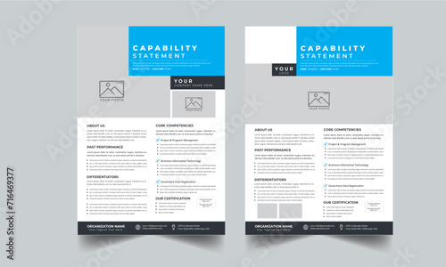 Capability Statement design with 2 style layout template