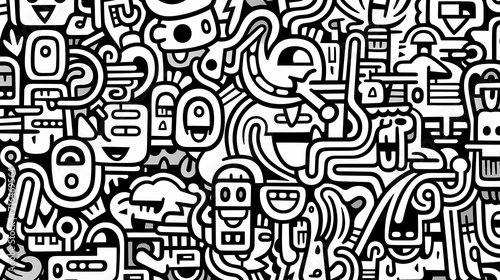 Abstract seamless doodle background, artistic background