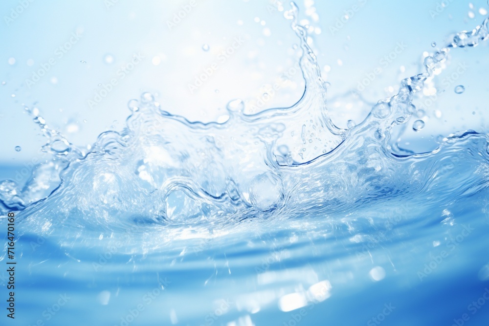 splashing water on blue background with some smooth water splashes and ripples splashing water on blue background with some smooth water splashes and ripples