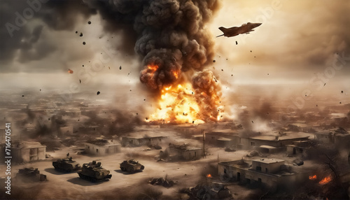 Terrore dal Cielo- Immagini di Distruzione in un Attacco Aereo nella Zona di Guerra