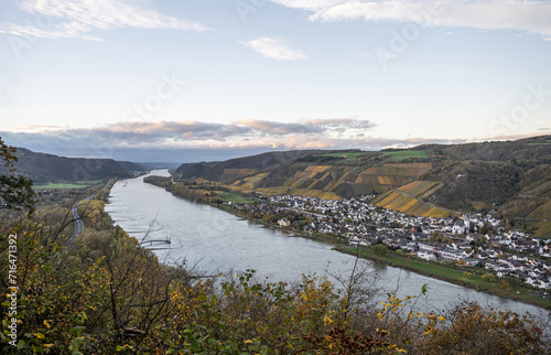 Autumn Vibes Wineyards Germany water of Rhine river in andernach near koblenz water transport freight ships Fall Colors