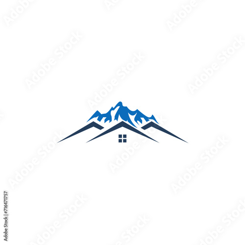 mountain house logo design real estate logo design house on the mountain logo design