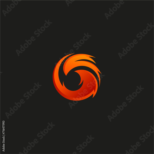 fire circle logo design fire vortex logo design