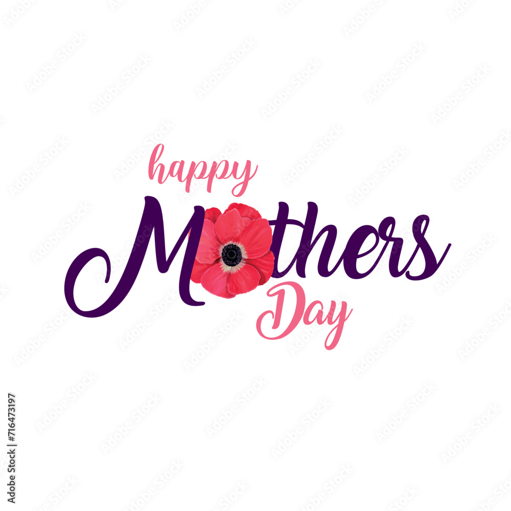 Mother's day greeting card. Vector banner. Symbols of love on white background