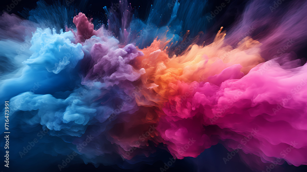 Dust explosion abstract background, Holi background