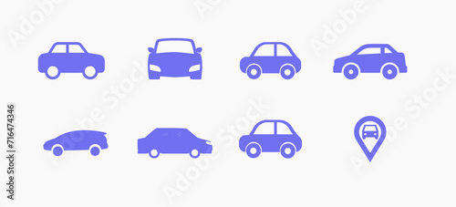 A set of car icons, personal cars