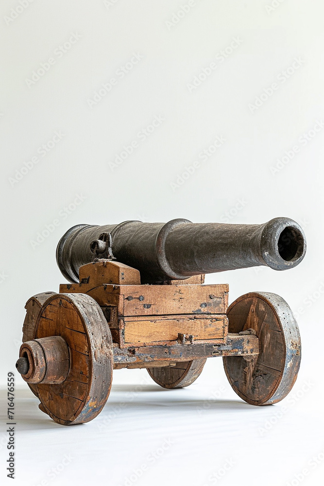 old cannon isolated on white