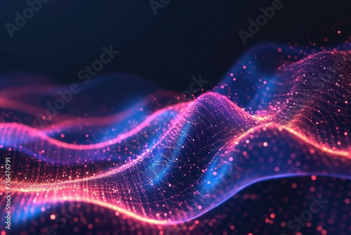 Abstract Colourful Wave Background, Data Transfer concept. Generative AI