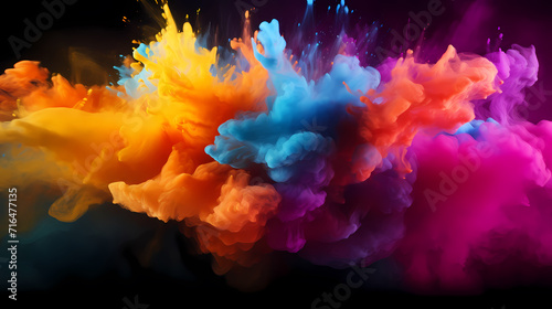 Dust explosion abstract background, Holi background