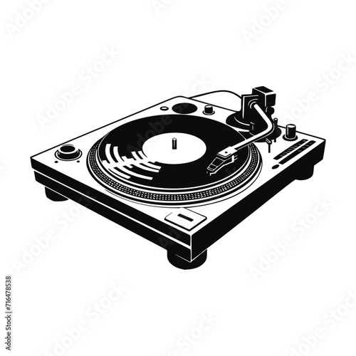 Musical gramophone sketch hand drawn vintage Vector illustration
