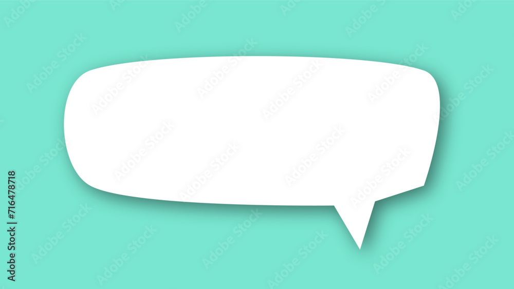 white speech bubble shape with green pastel background. space for text. abstract blank area for rill text of font.