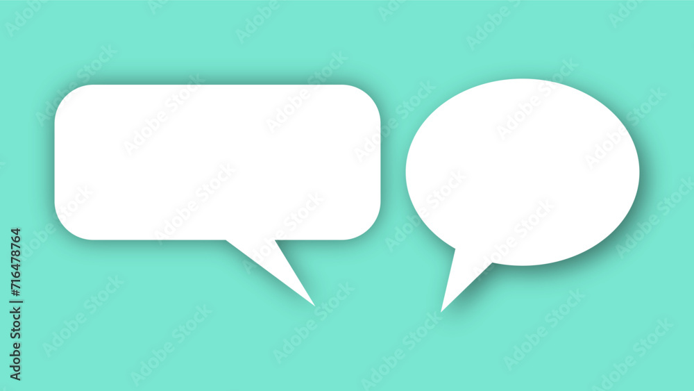 white speech bubble shape with green pastel background. space for text. abstract blank area for rill text of font. white speech bubble shape with green pastel background. space for text. abstract blank area for rill text of font.