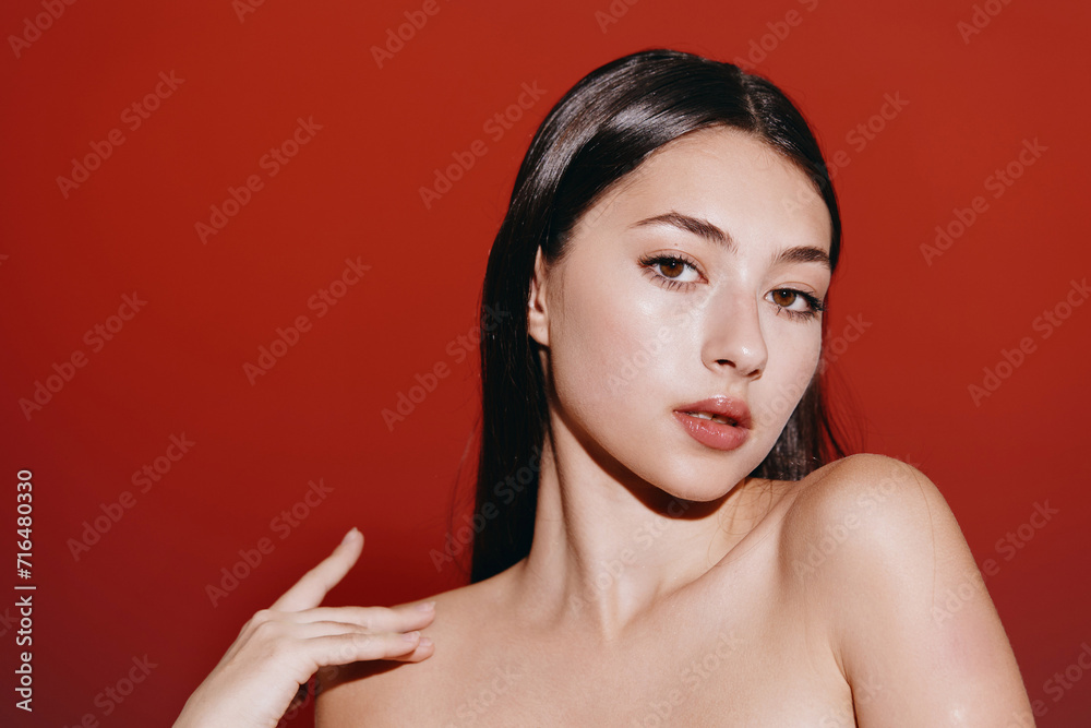 Captivating Beauty: A Stunning Female Portrait in a White Studio, Embracing Elegance and Sensuality Captivating Beauty: A Stunning Female Portrait in a White Studio, Embracing Elegance and Sensuality