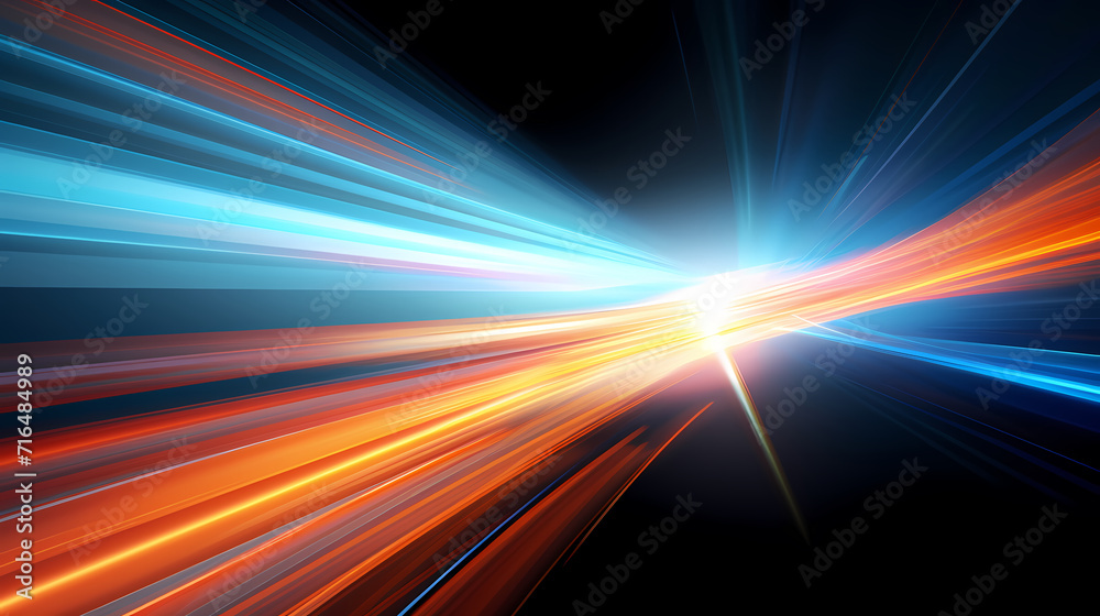 Glowing shiny lines effect vector background, technology lines background and light effect, 3D rendering