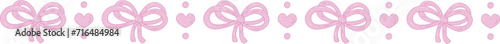 Cute Aesthetic Ribbon with Hearts Border
