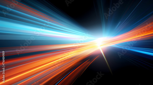 Glowing shiny lines effect vector background, technology lines background and light effect, 3D rendering © ma