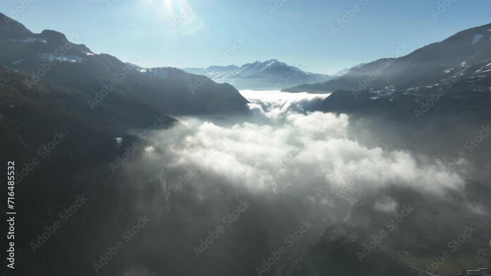Winter drone shot of ski pistes and slopes covered with fresh powder snow in Tignes in Valdisere France Winter drone shot of ski pistes and slopes covered with fresh powder snow in Tignes in Valdisere France