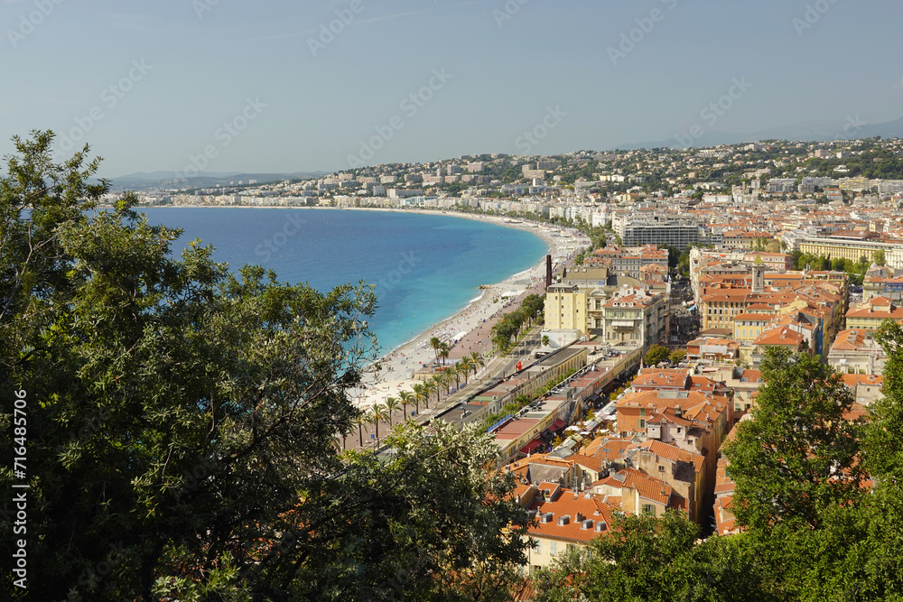 Panorama of Nice opening from the Castle hill, France