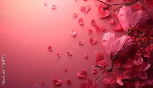 Happy Valentine's Day card, red hearts on a beautiful background. Congratulations on the holidays.
