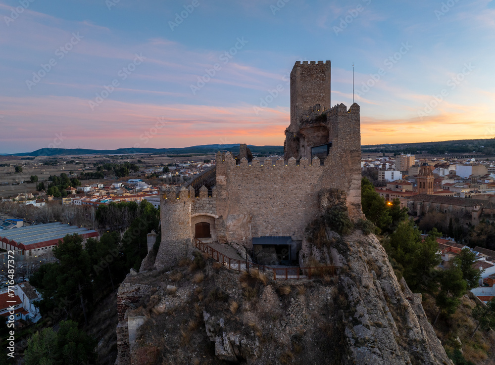 Castillo de Almansa en Albacete al atardecer
