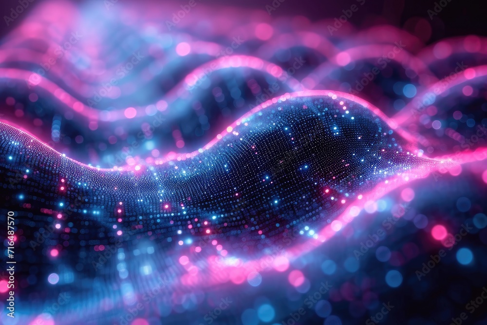 Abstract Colourful Wave Background, Data Transfer concept. Generative AI Abstract Colourful Wave Background, Data Transfer concept. Generative AI
