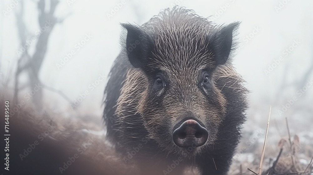 wild boars in winter nature, wild nature wild boars in winter nature, wild nature