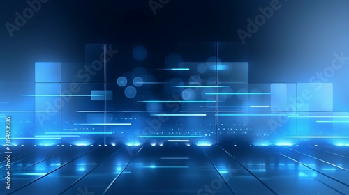3D Technology dark blue background
