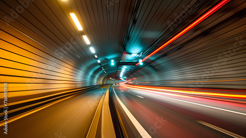 Panning shot through the tunnel for safe and fast