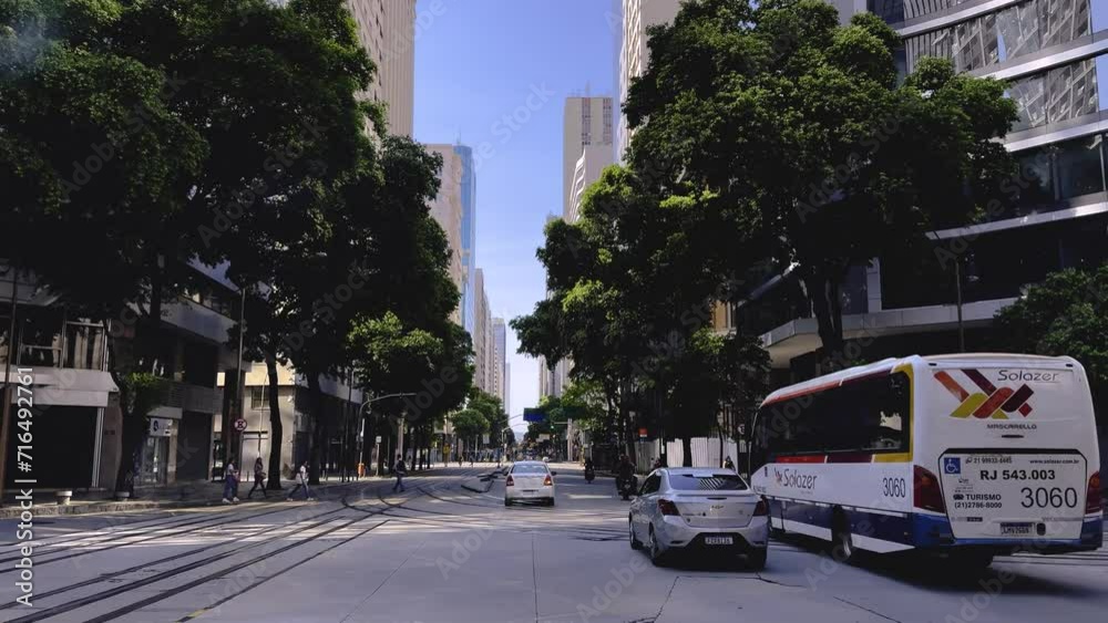 Center of famous cities. Rio de Janeiro city, Avenue River White, Brazil. Center of famous cities. Rio de Janeiro city, Avenue River White, Brazil.