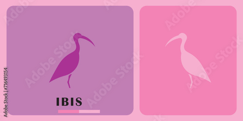 ibis bird logo design vector, with minimalistic design