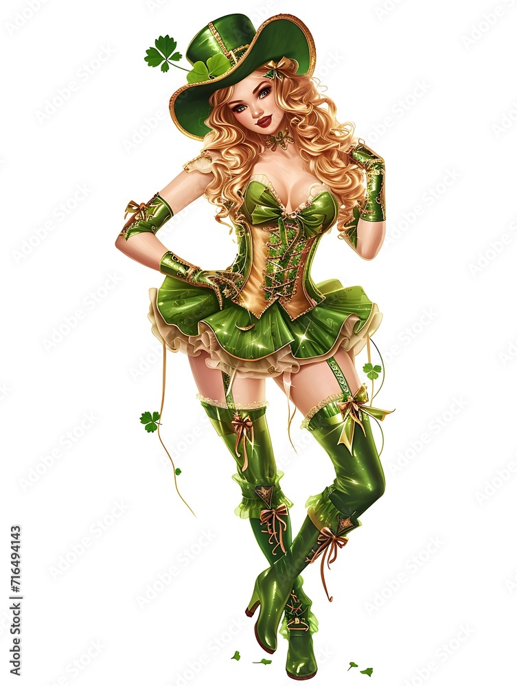 St. Patrick day, Green clover, Leprechaun drinking in a pub, pot of gold, luck, feeling lucky, beer, foam, chilling, background poster card, banner St. Patrick day, Green clover, Leprechaun drinking in a pub, pot of gold, luck, feeling lucky, beer, foam, chilling, background poster card, banner