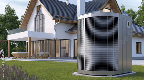 Modern House With Heat Pump: Eco-Efficient Living