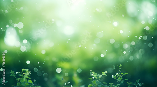 Enchanting Green Bokeh: A Nature-Filled Forest Symphony