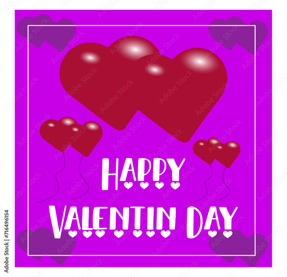 Valentines day background with product display and Heart Shaped Balloons.

