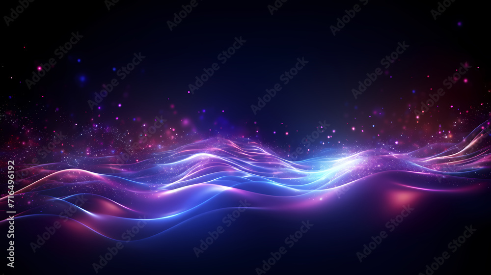 Glowing road speed lines, neon speed abstract background