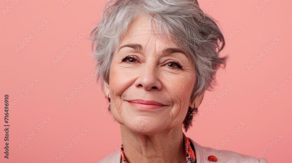 Authentic beauty in a portrait of a happy older woman.