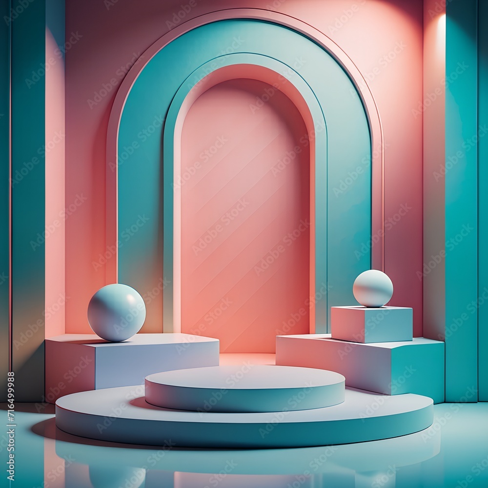photorealistic shot of a minimalist background with empty product podium photorealistic shot of a minimalist background with empty product podium