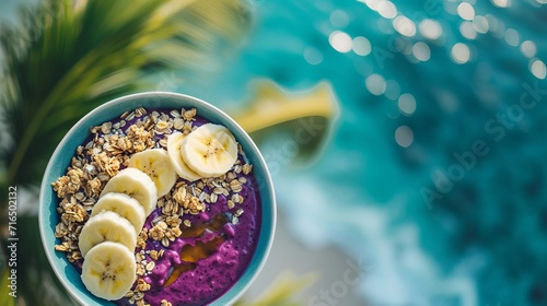 Bowl of Bananas and Granola, A Healthy and Delicious Breakfast Option