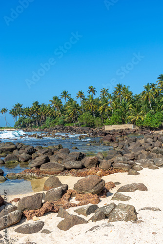 Beautiful Indian Ocean coastline on the island of Sri Lanka, Dondra.