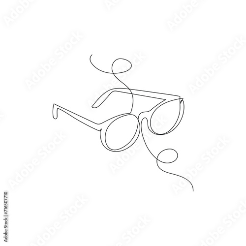 Sun glass continuous one line drawing outline vector illustration
