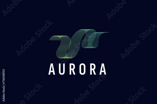 aurora logo vector icon illustration